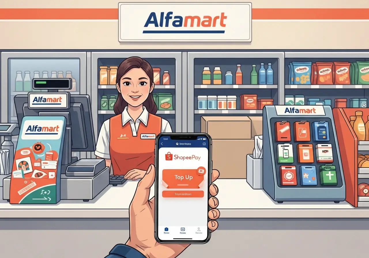 Cara Top Up ShopeePay di Alfamart