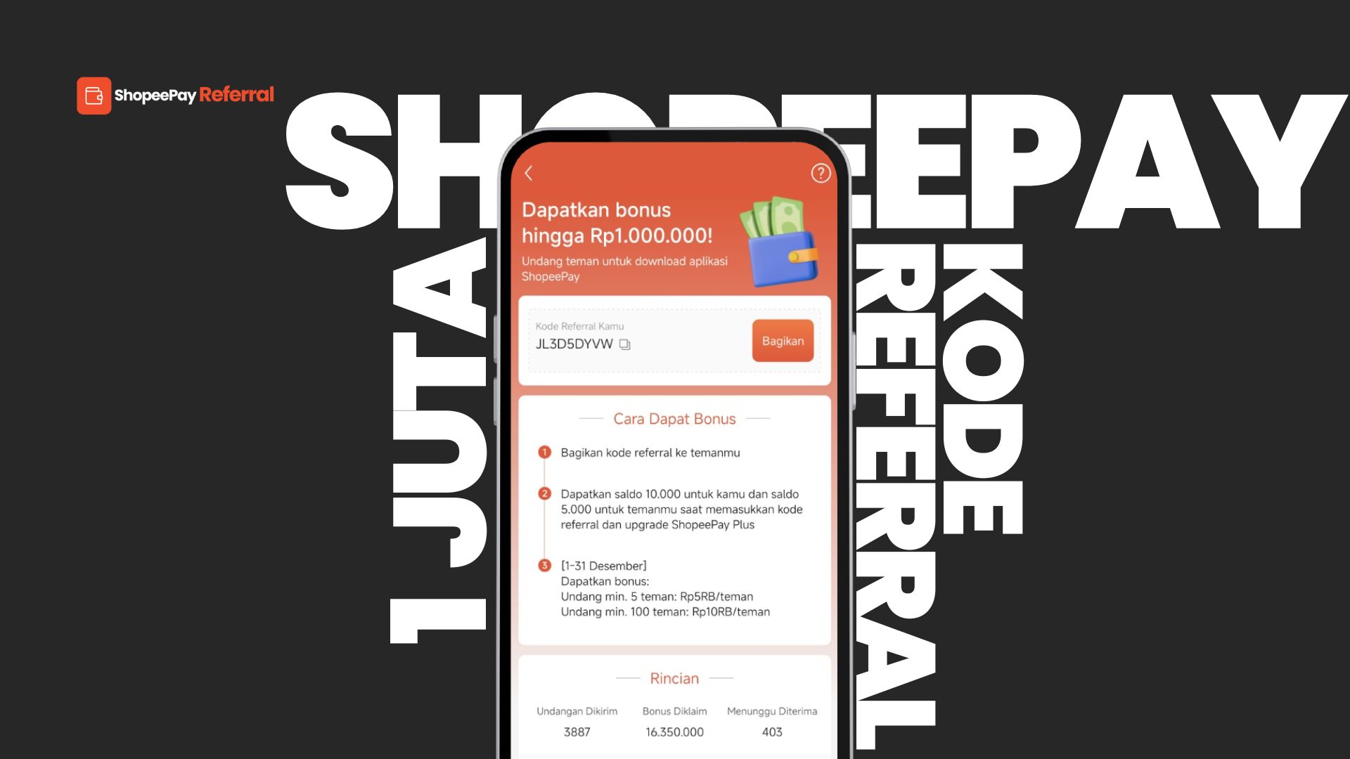 Kode Referral ShopeePay 1 Juta